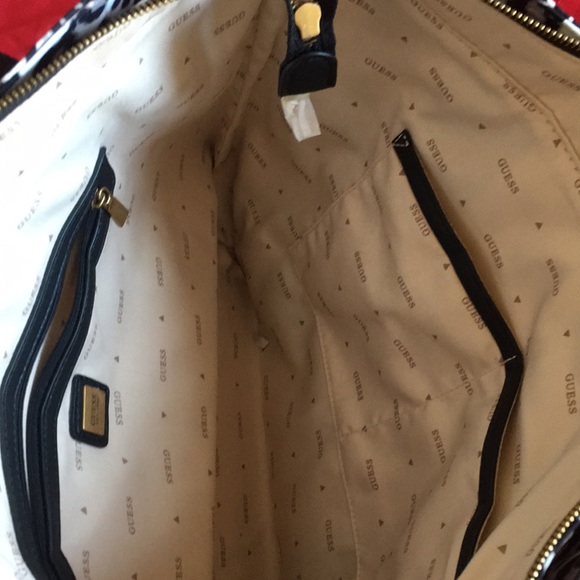 NWT Guess Jaxi Black and White Leopard Print Tote - Picture 8 of 10